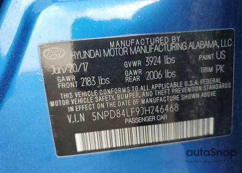 2018 Hyundai Elantra Sel из США, поврежденный, VIN 5NPD84LF9JH246468